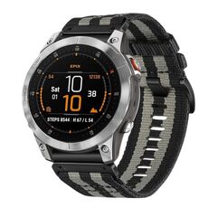 Per Garmin EPIX Gen 2 / EPIX Pro Gen 2 cinturino in nylon canvas a sgancio rapido da 22 mm (nero grigio)