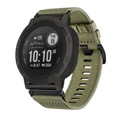 Per cinturino da orologio Garmin Instinct / Instinct 2 in nylon e tela a sgancio rapido da 22 mm (verde oliva)