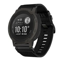 Per cinturino da orologio Garmin Instinct / Instinct 2 in nylon e tela a sgancio rapido da 22 mm (nero)
