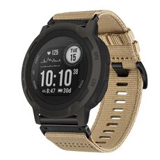 Per cinturino da orologio Garmin Instinct / Instinct 2 in nylon e tela a sgancio rapido da 22 mm (cachi)