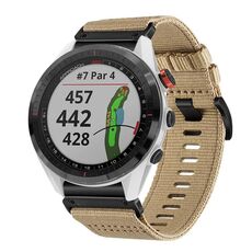 Per cinturino da orologio Garmin Approach S62 in nylon e tela a sgancio rapido da 22 mm (cachi)