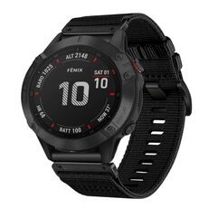 Per Garmin Fenix ​​6 GPS / 6 Pro GPS cinturino in nylon tela a sgancio rapido da 22 mm (nero)
