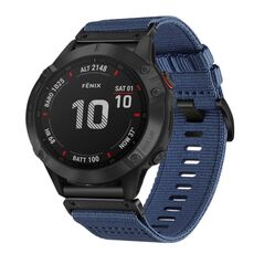 Per Garmin Fenix ​​6 GPS / 6 Pro GPS cinturino in nylon tela a sgancio rapido da 22 mm (blu)
