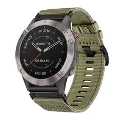 Per Garmin Fenix ​​6 Sapphire GPS Nylon Canvas Quick Release Cinturino da 22 mm (verde oliva)