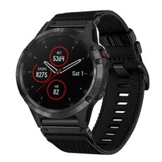 Per Garmin Fenix ​​5 / 5 Plus cinturino in nylon tela a sgancio rapido da 22 mm (nero)
