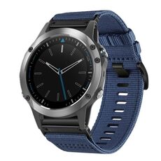 Per Garmin Quatix 5/5 Cinturino per orologio in tela di nylon con sgancio rapido da 22 mm (blu)