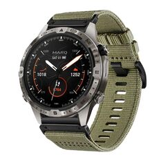 Per cinturino da orologio Garmin MARQ Gen 2 in nylon e tela a sgancio rapido da 22 mm (verde oliva)