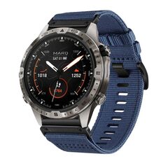 Per cinturino da orologio Garmin MARQ Gen 2 in nylon e tela a sgancio rapido da 22 mm (blu)