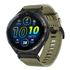 Per Garmin Forerunner 965/955/945 cinturino in nylon e tela a sgancio rapido da 22 mm (verde oliva)