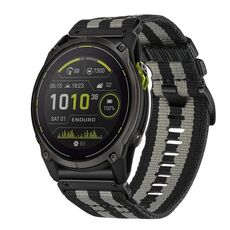 Per cinturino da orologio Garmin Enduro 3 in nylon e tela a sgancio rapido da 26 mm (nero grigio)