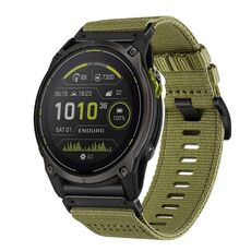 Per cinturino da orologio Garmin Enduro 3 in nylon e tela a sgancio rapido da 26 mm (verde militare)