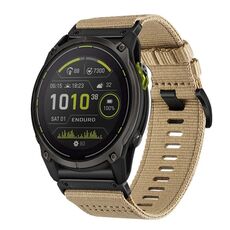 Per cinturino da orologio Garmin Enduro 3 in nylon e tela a sgancio rapido da 26 mm (cachi)