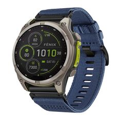 Per Garmin Fenix ​​8 MIP 51mm Nylon Canvas Quick Release 26mm Cinturino per orologio (blu)