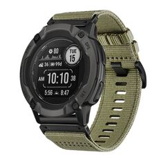 Per cinturino da orologio Garmin Instinct 2X in nylon e tela a sgancio rapido da 26 mm (verde oliva)