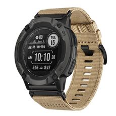 Per cinturino da orologio Garmin Instinct 2X in nylon e tela a sgancio rapido da 26 mm (cachi)