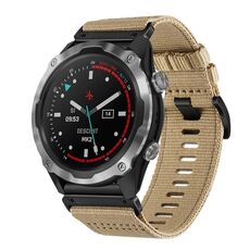 Per cinturino da orologio Garmin Descent MK2 / MK2i in nylon e tela a sgancio rapido da 26 mm (cachi)