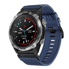 Per cinturino da orologio Garmin Descent MK2 / MK2i in nylon e tela a sgancio rapido da 26 mm (blu)