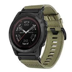 Per Garmin Tactix 7 / Tactix DELTA Nylon Canvas Quick Release 26mm Cinturino per orologio (verde oliva)