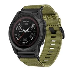 Per Garmin Tactix 7 / Tactix DELTA Nylon Canvas Quick Release Cinturino per orologio da 26 mm (verde militare)
