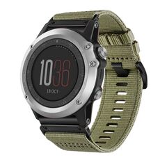 Per Garmin Fenix ​​3 / Fenix ​​3 HR Nylon Canvas Quick Release Cinturino da 26 mm (verde oliva)