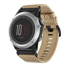 Per Garmin Fenix ​​3 / Fenix ​​3 HR Nylon Canvas Quick Release Cinturino per orologio da 26 mm (cachi)