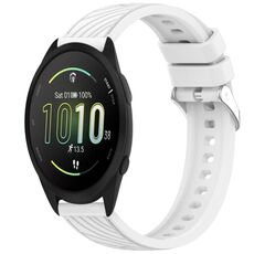 Per Garmin Forerunner 165 Cinturino in silicone con trama a strisce da 20 mm (bianco)