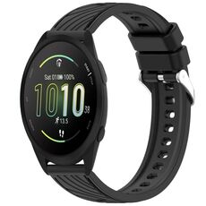 Per Garmin Forerunner 165 cinturino in silicone con trama a strisce da 20 mm (nero)