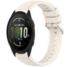 Per Garmin Forerunner 165 cinturino in silicone con texture a strisce da 20 mm (Starlight)