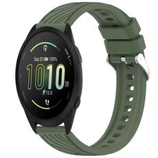 Per Garmin Forerunner 165 Music Stripe Texture cinturino in silicone da 20 mm (verde scuro)
