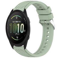 Per Garmin Forerunner 165 Music Stripe Texture Silicone Watch Band 20mm (verde chiaro)