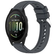 Per Garmin Forerunner 165 Music Stripe Texture cinturino in silicone da 20 mm (grigio scuro)