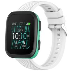 Per cinturino in silicone Garmin Bounce Stripe Texture da 20 mm (bianco)