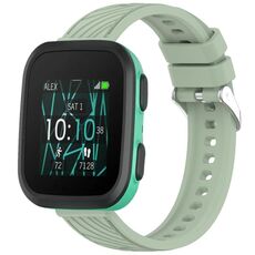 Per cinturino in silicone Garmin Bounce Stripe Texture da 20 mm (verde chiaro)