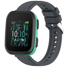 Per cinturino in silicone Garmin Bounce Stripe Texture da 20 mm (grigio scuro)