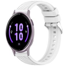 Per Garmin Active 5 Cinturino in silicone con texture a strisce da 20 mm (bianco)