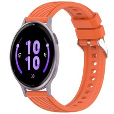 Per Garmin Active 5 cinturino in silicone con texture a strisce da 20 mm (arancione)