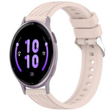 Per Garmin Active 5 cinturino in silicone con texture a strisce da 20 mm (rosa)