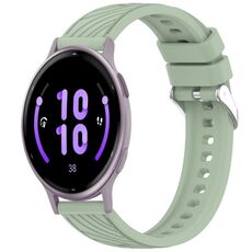 Per Garmin Active 5 cinturino in silicone con texture a strisce da 20 mm (verde chiaro)