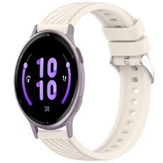 Per cinturino in silicone con texture a strisce Garmin Active 5 da 20 mm (Starlight)