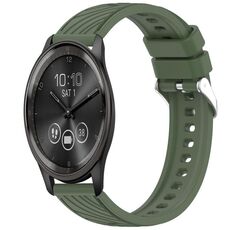 Per Garmin VivoMove Trend Stripe Texture cinturino in silicone da 20 mm (verde scuro)