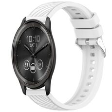 Per Garmin VivoMove Trend Stripe Texture cinturino in silicone da 20 mm (bianco)