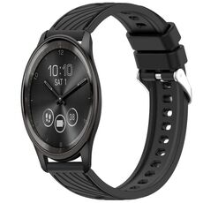 Per Garmin VivoMove Trend Stripe Texture cinturino in silicone da 20 mm (nero)
