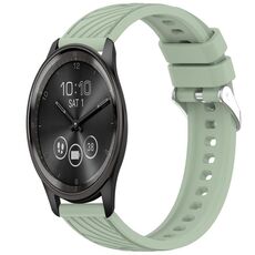 Per Garmin VivoMove Trend Stripe Texture Silicone Watch Band 20mm (verde chiaro)