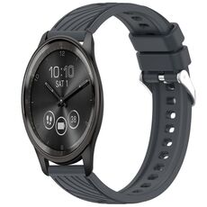 Per Garmin VivoMove Trend Stripe Texture cinturino in silicone da 20 mm (grigio scuro)