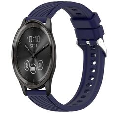 Per Garmin VivoMove Trend Stripe Texture cinturino in silicone da 20 mm (blu notte)
