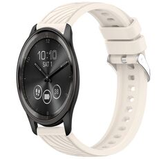 Per Garmin VivoMove Trend Stripe Texture cinturino in silicone da 20 mm (Starlight)