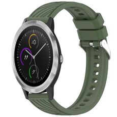 Per Garmin Vivoactive 3 Cinturino in silicone con texture a strisce da 20 mm (verde scuro)