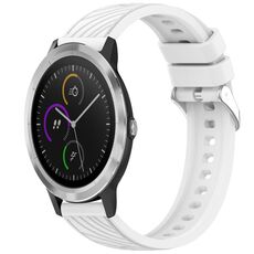 Per Garmin Vivoactive 3 Cinturino in silicone con texture a strisce da 20 mm (bianco)
