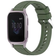 Per cinturino in silicone con texture a strisce Garmin Venu SQ da 20 mm (verde scuro)