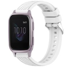 Per cinturino in silicone da 20 mm con texture a strisce Garmin Venu SQ (bianco)